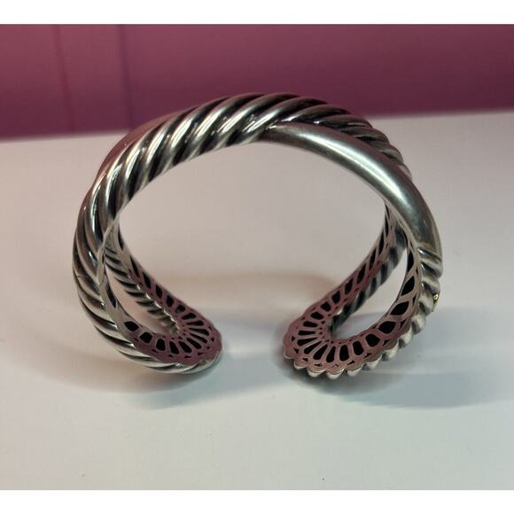 David Yurman Big Bold Cable Crossover Bracelet Sterling Silver 927 - Picture 2 of 9